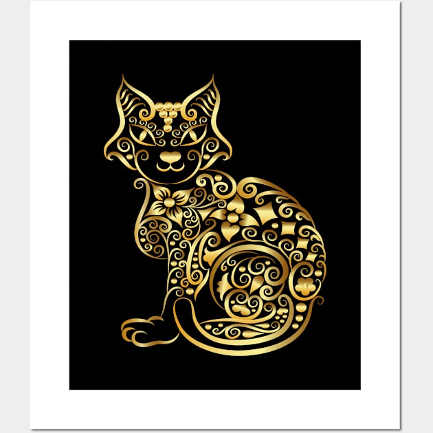 Golden Pussycat Wall Art by tsign703